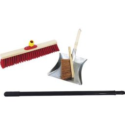Kit complet balai d'extérieur, largeur balai 500 mm, avec pelle de balayage et balayette