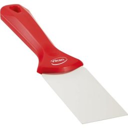 Vikan Grattoir manuel à lame en inox, largeur 50 mm, lot de 10, rouge