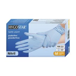 Gants jetables en nitrile Safe Light, 1000 pièces, non-poudrés, bleu, taille L