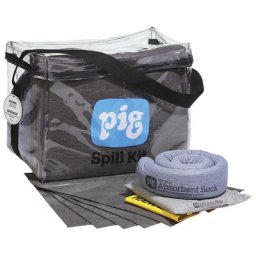 PIG Kit d'urgence dans un sac transparent, version universelle, absorbe 53 l