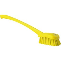 Vikan Brosse de lavage à manche long, dur, lot de 10, jaune