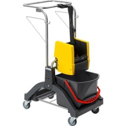 Vermop Chariot d'entretien AQUVAVIZ PRESS, L x l x h 620 x 400 x 920 mm, 1 seau de 17 litres, 2 seaux de 6 litres