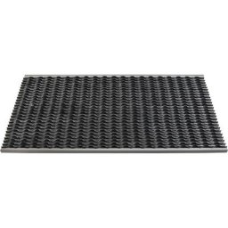 Système de collecte des déchets en aluminium, insert en caoutchouc, L x l 985 x 585 mm