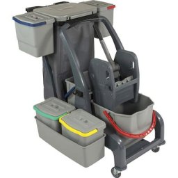 Chariot d'entretien CombiX PRO, 1 seau de 18 litres / 1 seau de 25 litres, avec presse à essorer