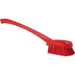 Vikan Brosse de lavage à manche long, dur, lot de 10, rouge