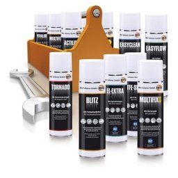 IBS Scherer Bacs de nettoyage, aérosols professionnels et produits d'entretien, lot de 12 aérosols de 500 ml, assortiment
