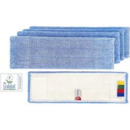 Frange en microfibre avec label ECO, lot de 5, bleu / blanc