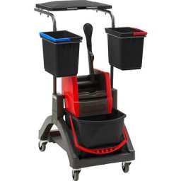 Vermop Chariot d'entretien MISTRAL, L x l x h 630 x 600 x 990 mm, 1 seau de 17 litres, 2 seaux de 6 litres