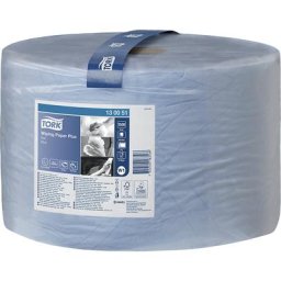 TORK Serviettes papier / chiffons multi-usages, qualité hybride, bleu, 2 plis, dim. feuilles 235 x 340 mm, lot de 1