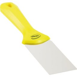 Vikan Grattoir manuel à lame en inox, largeur 50 mm, lot de 10, jaune