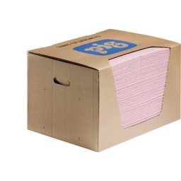 PIG Tapis absorbant HazMat, modèle Heavy Weight, en carton distributeur, l x L 380 x 510 mm, lot de 100