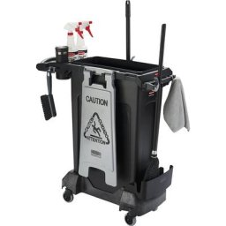 Rubbermaid Chariot d'entretien avec kit Rim Caddy SLIM JIM®, L x l x h 870 x 359 x 908 mm, noir