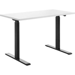 Topstar Bureau à réglage électrique de la hauteur, l x p 1200 x 600 mm, plateau blanc, piétement noir