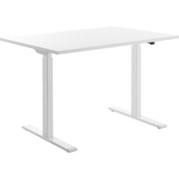 Topstar Bureau à réglage électrique de la hauteur, l x p 1200 x 800 mm, plateau blanc, piétement blanc