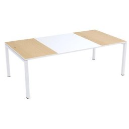 Paperflow Table de conférence easyDesk®, h x l x p 750 x 2200 x 1140 mm, blanc / façon hêtre