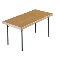 Tables pliantes, 4 pieds, 1500 x 800 mm, piétement anthracite, plateau façon hêtre