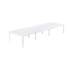 Bureau pour six personnes, largeur 1200 / 3600 mm, profondeur 800 / 1660 mm, blanc
