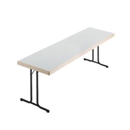 Tables pliantes, piétement en T, 1700 x 700 mm, piétement anthracite, plateau gris clair