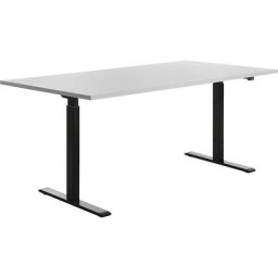 Topstar Bureau à réglage électrique de la hauteur, l x p 1800 x 800 mm, plateau gris clair, piétement noir
