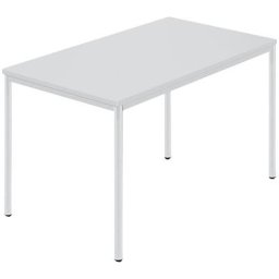 Table rectangulaire, tube rond plastifié, l x p 1200 x 800 mm, gris / gris