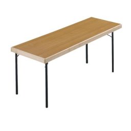 Tables pliantes, 4 pieds, 1700 x 700 mm, piétement anthracite, plateau façon hêtre