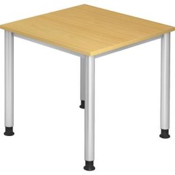 Bureau, l x p 800 x 800 mm, 4 pieds en tube rond, hêtre