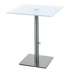 Table d'appoint réglable en hauteur, l x p 450 x 450 mm, hauteur 485 - 650 mm, plateau en verre satiné