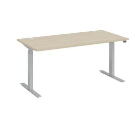 Bureau BOTTOM-UP silver, l x p 1800 x 900 mm, façon érable