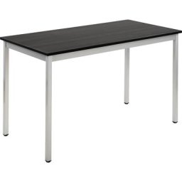 eurokraft basic Table polyvalente, rectangulaire, l x h 1200 x 740 mm, profondeur 600 mm, plateau façon frêne gris foncé, piétement aluminium
