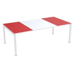 Paperflow Table de conférence easyDesk®, h x l x p 750 x 2200 x 1140 mm, blanc/rouge