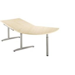 HANNA - Table d'extension réglable en hauteur de 650 à 850 mm, 3/8 de cercle, avec pied stabilisateur, façon érable