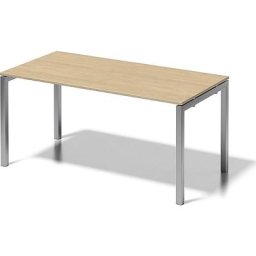 BISLEY Bureau CITO à piétement en U, h x l x p 740 x 1600 x 800 mm, piétement argent, plateau érable