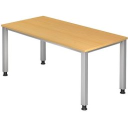 eurokraft pro RENATUS - Bureau, piétement à 4 pieds, largeur 1600 mm, façon hêtre