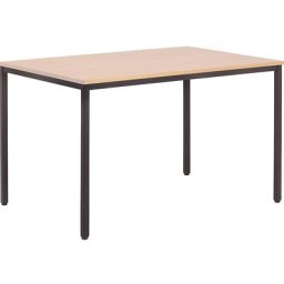 eurokraft basic Table polyvalente, h x l x p 720 x 1200 x 800 mm, plateau façon hêtre, piétement brun gris