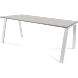 Bureau BLANCA, h x l x p 740 x 1800 x 800 mm, gris, piétement blanc