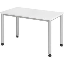 eurokraft pro RENATUS - Bureau Mini-Office 4, piétement 4 pieds, rond, largeur 1200 mm, blanc