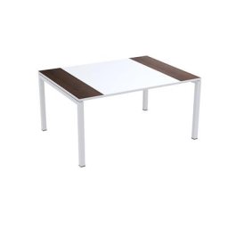 Paperflow Table de conférence easyDesk®, h x l x p 750 x 1500 x 1160 mm, blanc / façon wengé