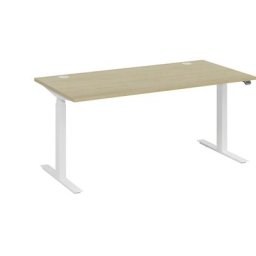 Bureau BOTTOM-UP white, l x p 1800 x 800 mm, façon acacia