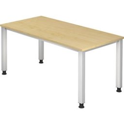 eurokraft pro RENATUS - Bureau, piétement à 4 pieds, largeur 1600 mm, façon érable