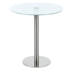 Table d'appoint ronde, h x Ø 550 x 495 mm, plateau en verre satiné