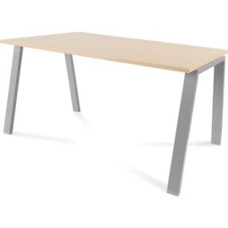Bureau BLANCA, h x l x p 740 x 1400 x 800 mm, façon hêtre, piétement gris