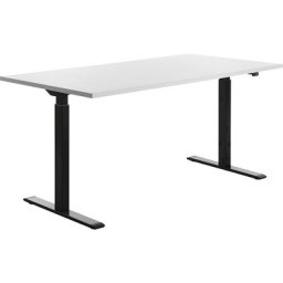 Topstar Bureau à réglage électrique de la hauteur, l x p 1600 x 800 mm, plateau blanc, piétement noir