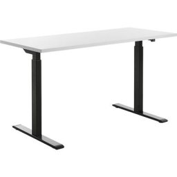 Topstar Bureau à réglage électrique de la hauteur, l x p 1400 x 600 mm, plateau blanc, piétement noir