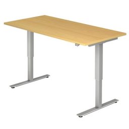 UPLINER - Bureau à hauteur réglable électriquement, l x p 1800 x 800 mm, façon hêtre