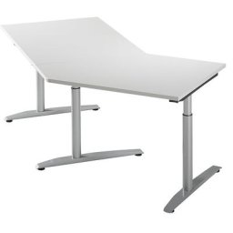 HANNA - Table d'extension réglable en hauteur de 650 à 850 mm, 45° pour montage à droite, gris clair
