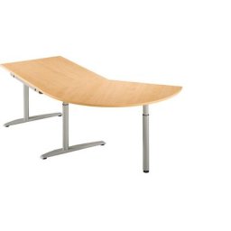 HANNA - Table d'extension réglable en hauteur de 680 à 820 mm, 3/8 de cercle, avec pied stabilisateur, façon hêtre