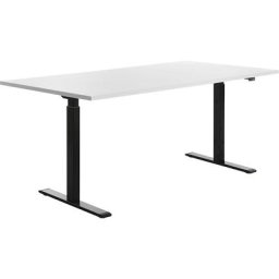 Topstar Bureau à réglage électrique de la hauteur, l x p 1800 x 800 mm, plateau blanc, piétement noir