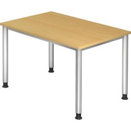 Bureau, l x p 1200 x 800 mm, 4 pieds en tube rond, hêtre
