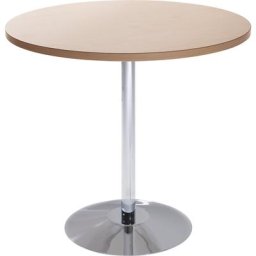 Table à pied central, Ø 800 mm, hauteur 720 mm, aggloméré façon hêtre