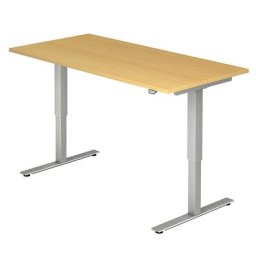 UPLINER - Bureau à hauteur réglable électriquement, l x p 1600 x 800 mm, façon hêtre